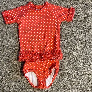 Polka Dot Kids Swim Set - Red